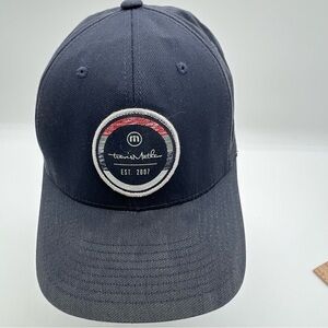 TravisMathew Navy Hat S/M Golf Flexfit Patch Cap